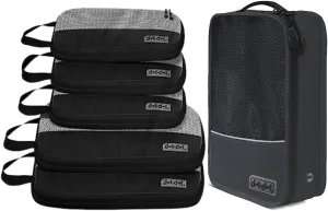 5pc Compression Packing Cubes   Travel Shoe Bag