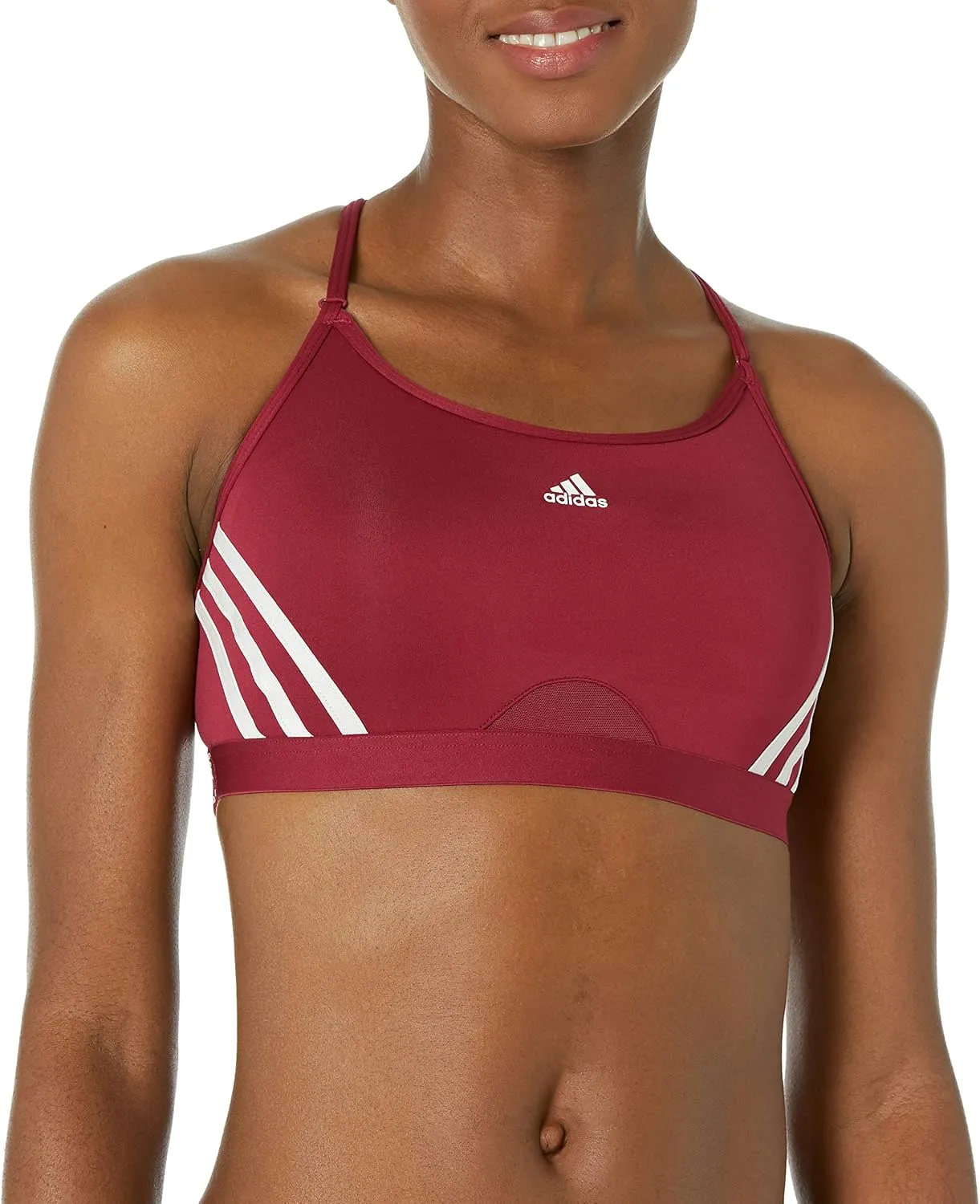 adidas Women's Training Light Support 3 Stripe Bra