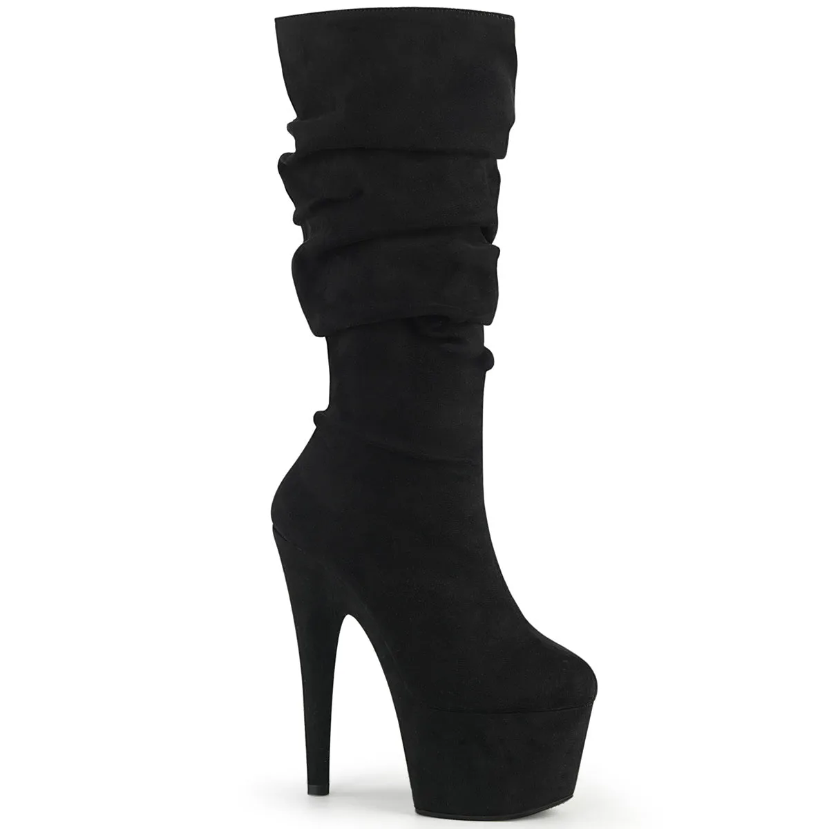 ADORE-1061 Pleaser Black Faux Suede Sexy Platform Shoes (Pole Dancing Heels)