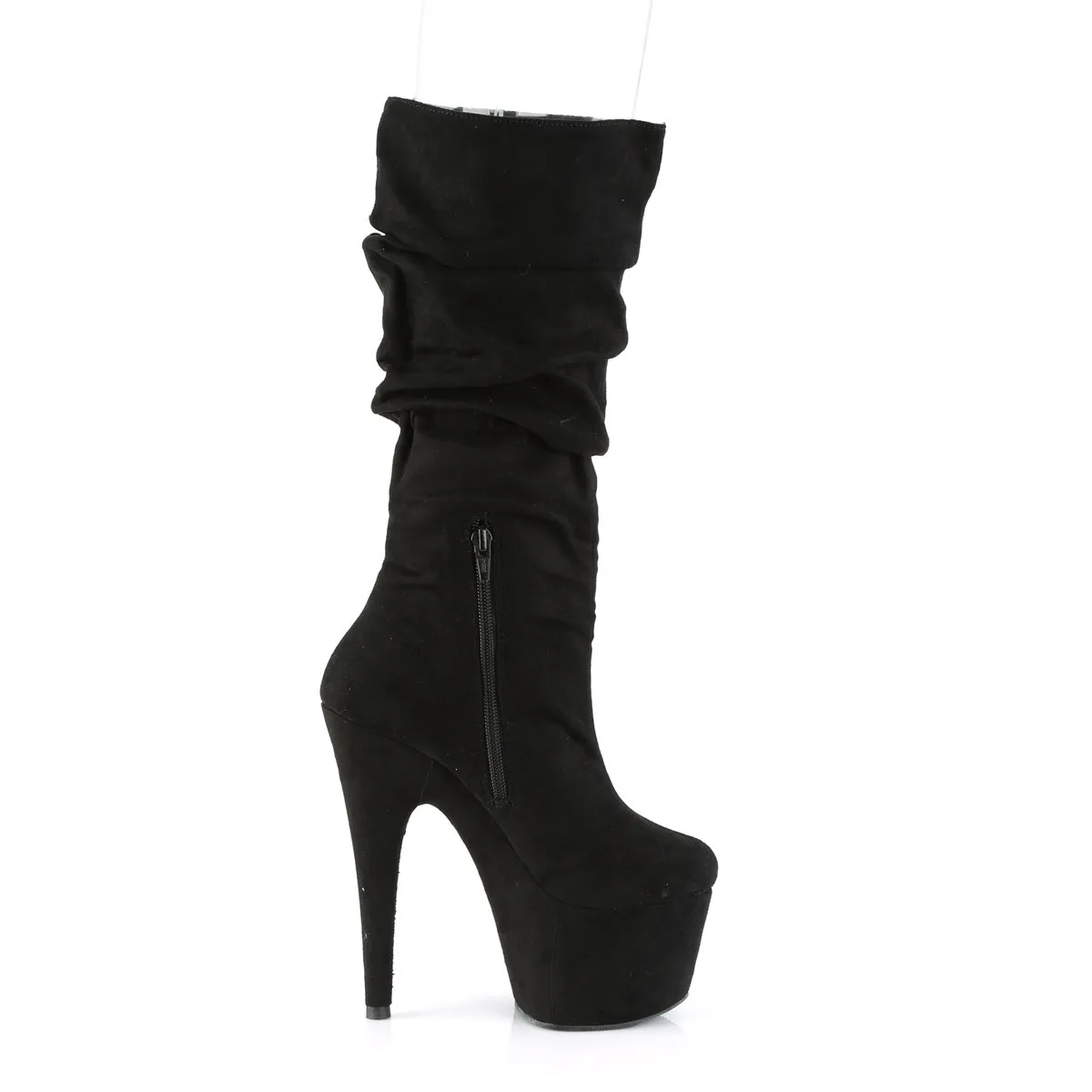 ADORE-1061 Pleaser Black Faux Suede Sexy Platform Shoes (Pole Dancing Heels)