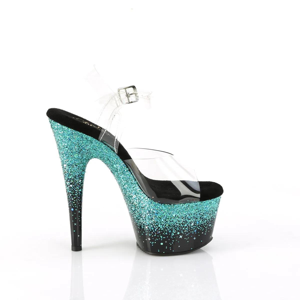 ADORE-708SS Pleaser Clear/Turquoise Sexy Platform Shoes (Pole Dancing Heels)