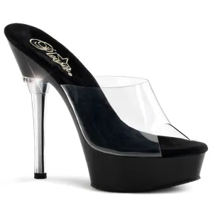 ALLURE-601 Pleaser Clear/Black Sexy Platform Shoes (Pole Dancing Heels)