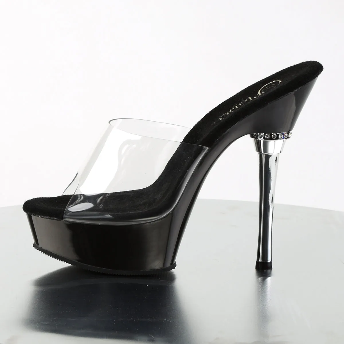 ALLURE-601 Pleaser Clear/Black Sexy Platform Shoes (Pole Dancing Heels)