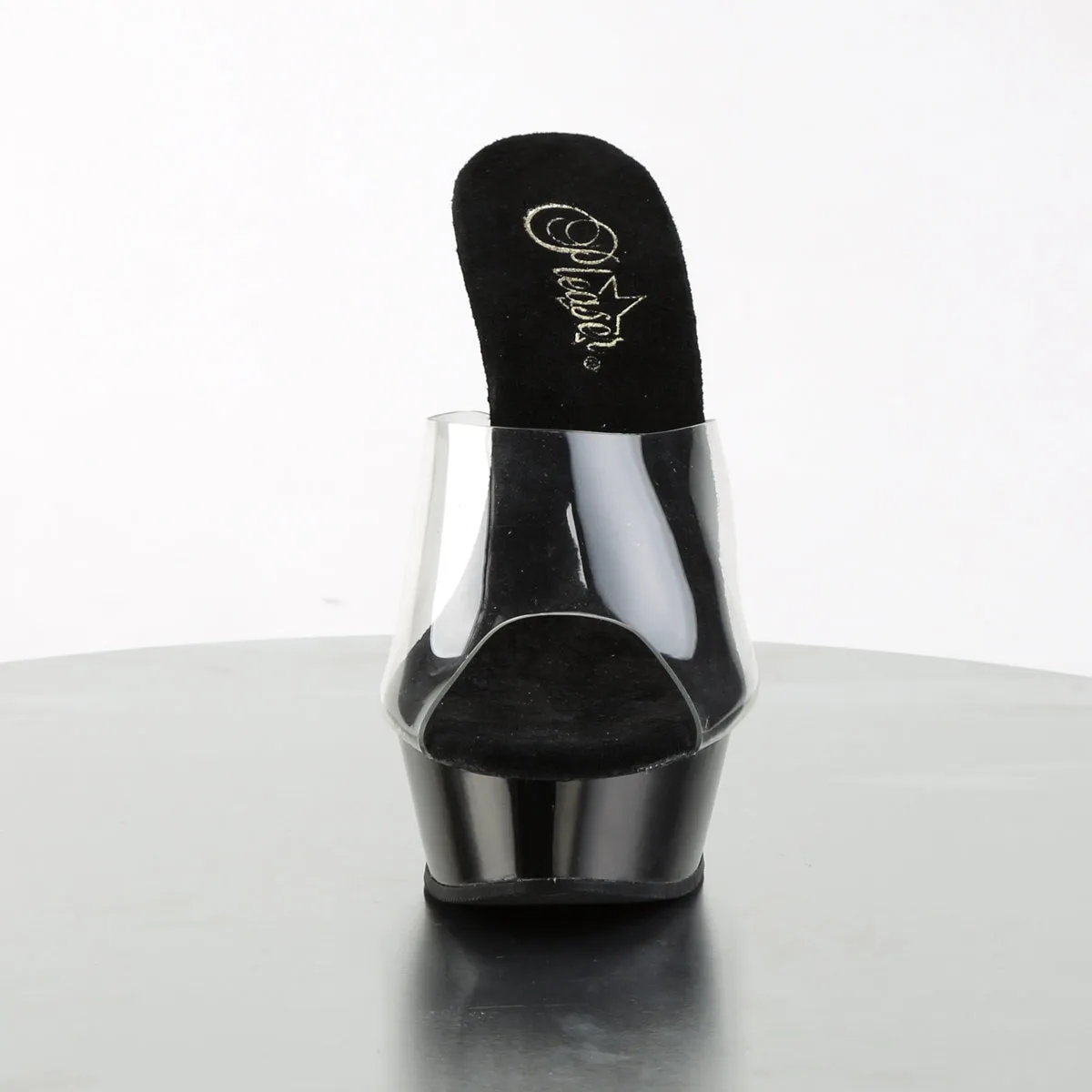 ALLURE-601 Pleaser Clear/Black Sexy Platform Shoes (Pole Dancing Heels)