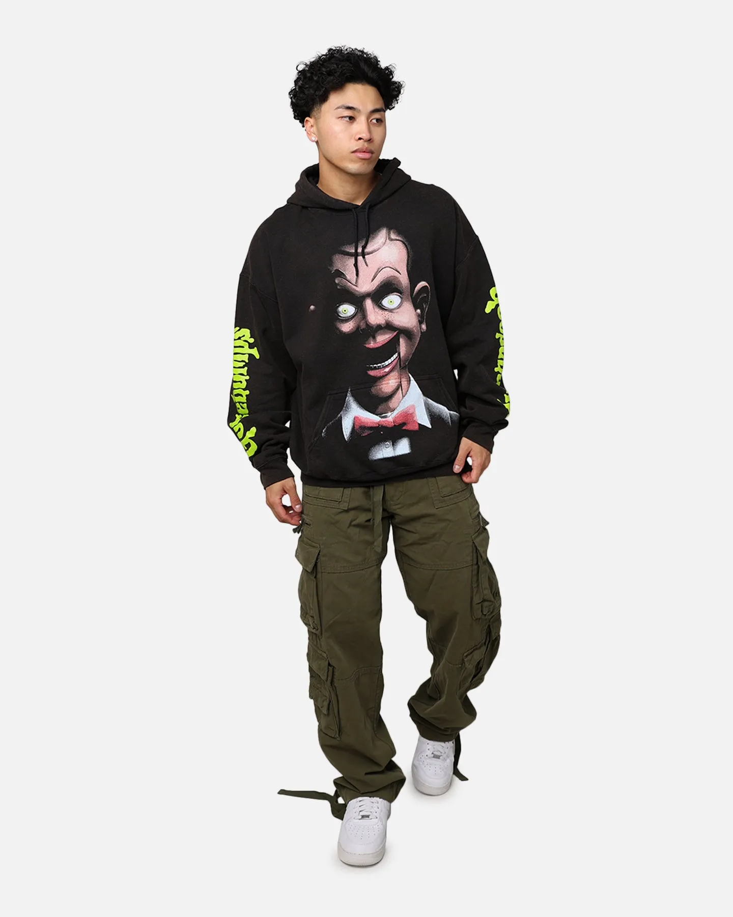 American Thrift X Goosebumps Living Dummy Vintage Hoodie Black Wash