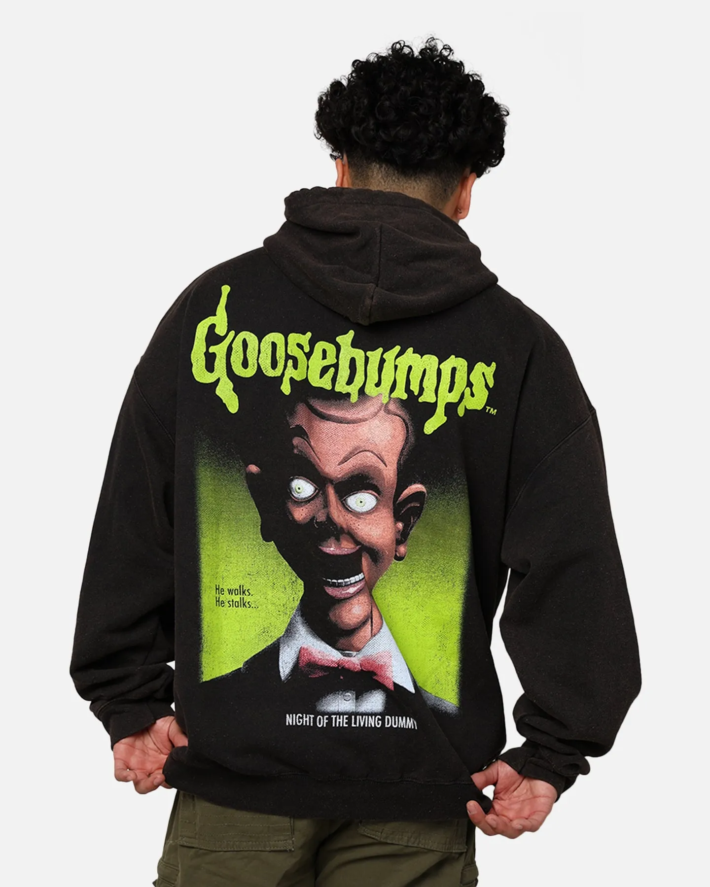 American Thrift X Goosebumps Living Dummy Vintage Hoodie Black Wash