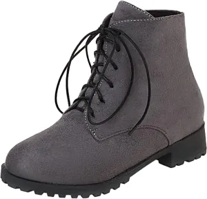 Ankle Boots for Women Brown Leather Booties Work Boots Slip On Barefoot Boot Indoor and Outdoor Soft Sole Fashion Closed Pointed Toe Low Block Heel Zip Up