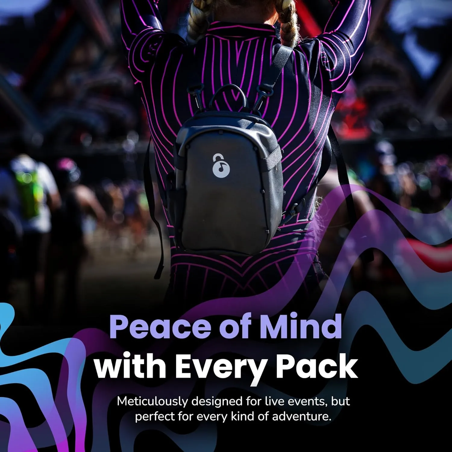 Anti Theft Mini Pack  Mini Backpack with Locking Zipper Clips For Light Packing Secure Storage During Festivals, Raves, and Travel  Anti Theft Back Pack for Women and Men