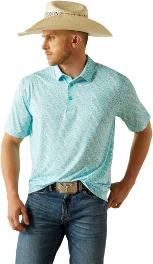 Ariat Men's 360 Airflow Polo, Blue Mist, XX-Large