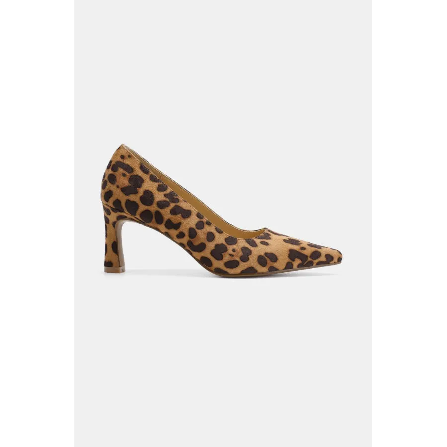 Beast Fashion Faux Suede Leopard Point Toe Pumps
