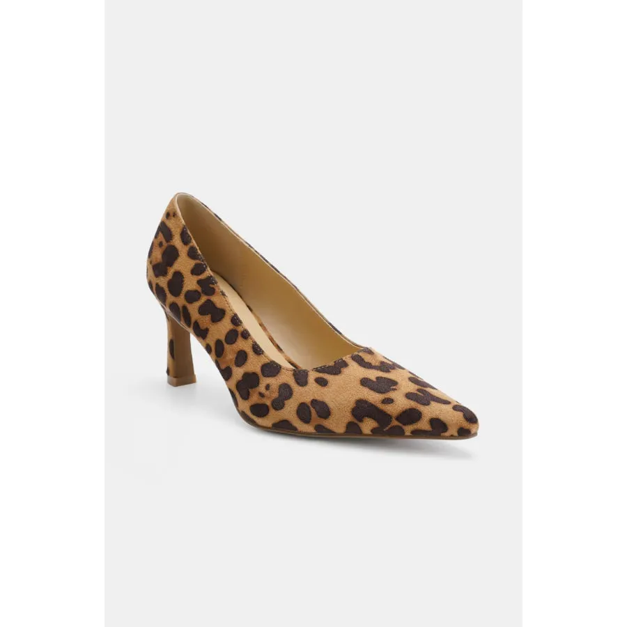 Beast Fashion Faux Suede Leopard Point Toe Pumps