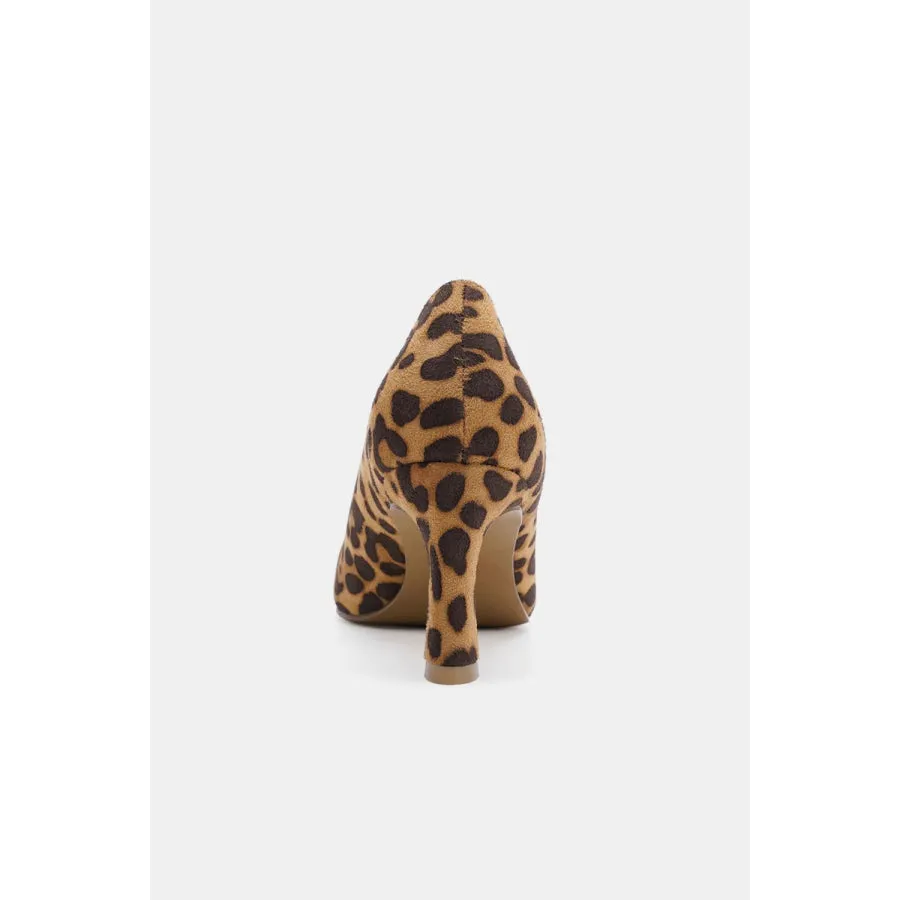 Beast Fashion Faux Suede Leopard Point Toe Pumps