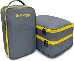 Biaggi Double Deck Compression Cube  Expandable Travel Organizer with Integrated Shoe Cube Compartment  Lightweight Packing Essential