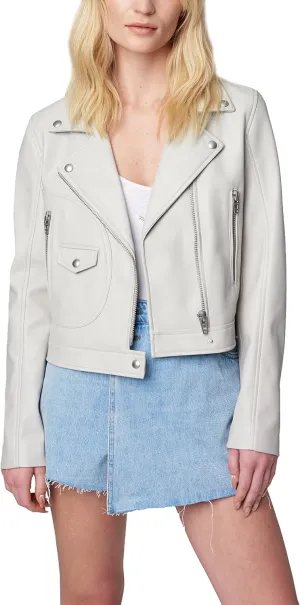 [BLANKNYC] womens Fitted Vegan Leather Moto Jacket