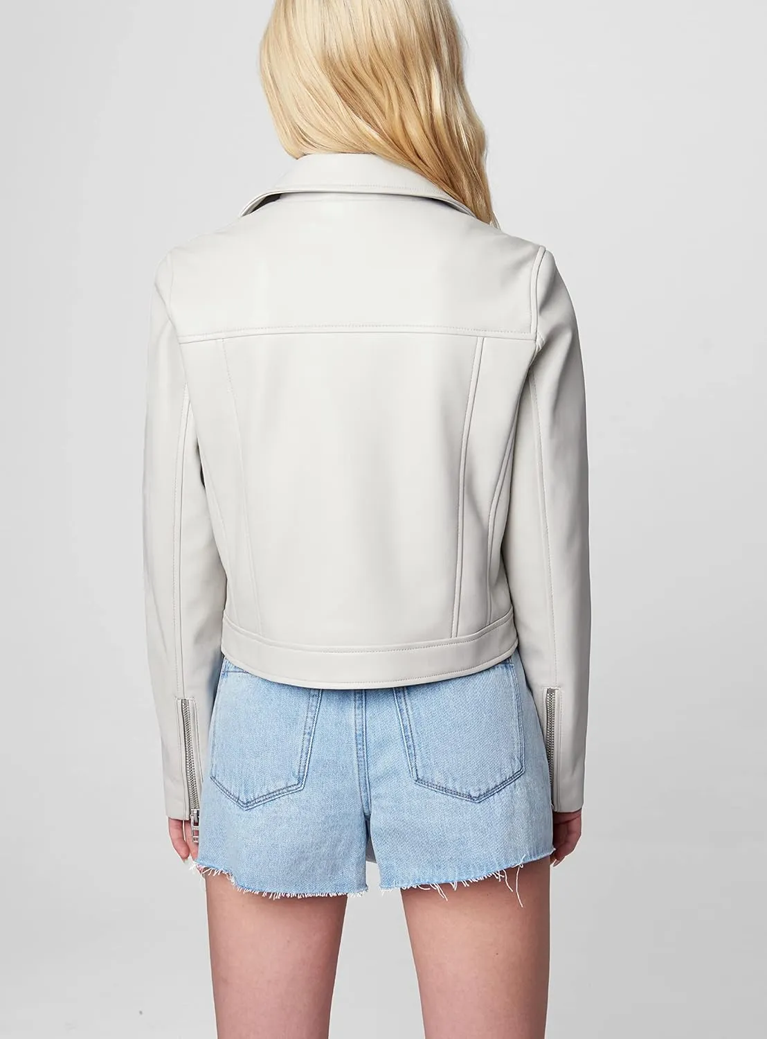 [BLANKNYC] womens Fitted Vegan Leather Moto Jacket