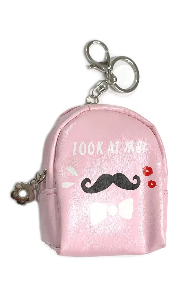 [BOGO] TD0409 Pink Mustache Backpack Key Chain