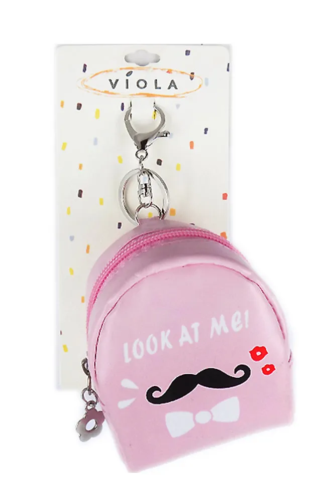 [BOGO] TD0409 Pink Mustache Backpack Key Chain