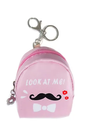 [BOGO] TD0409 Pink Mustache Backpack Key Chain