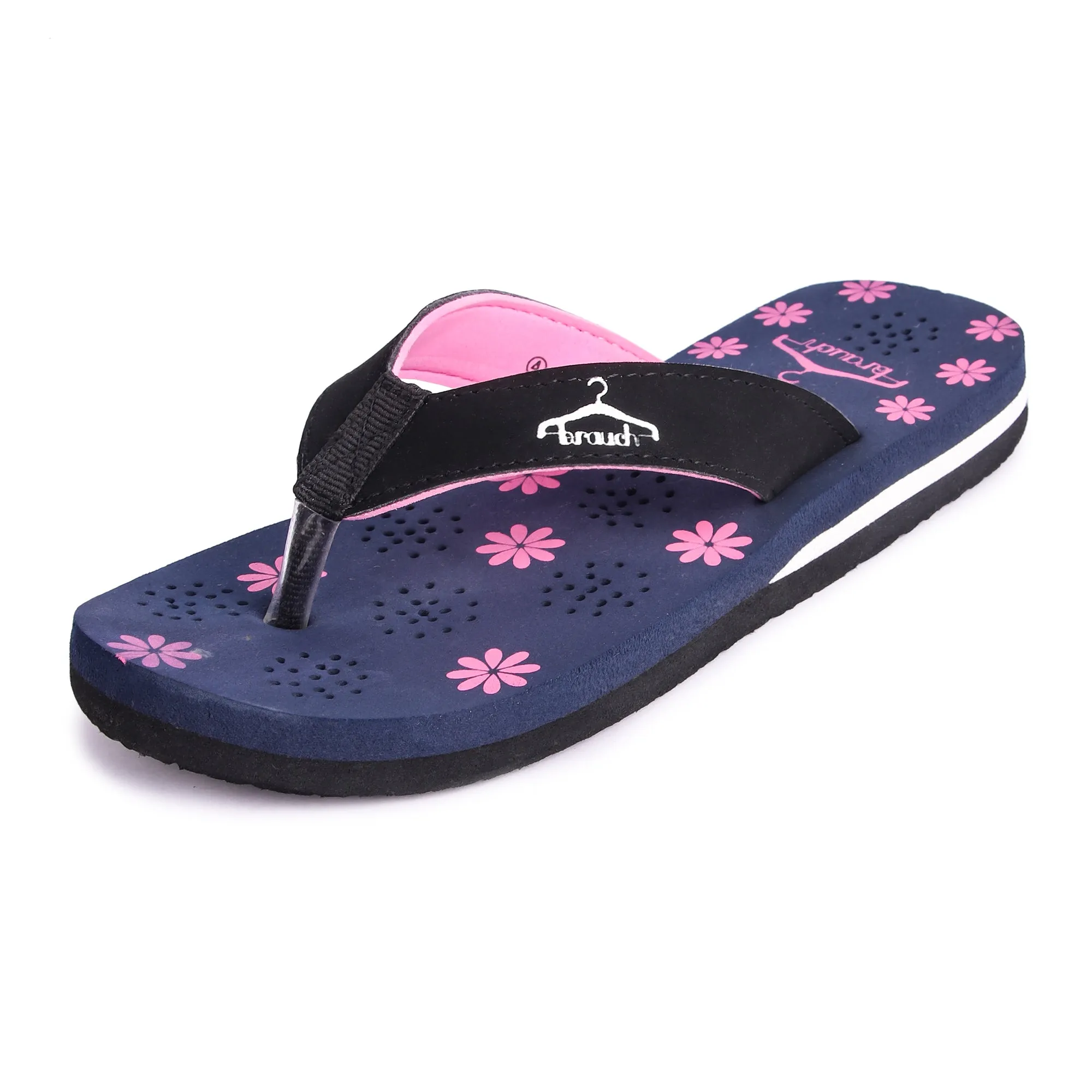 Brauch Women's Casual Blue Floral Flip Flops