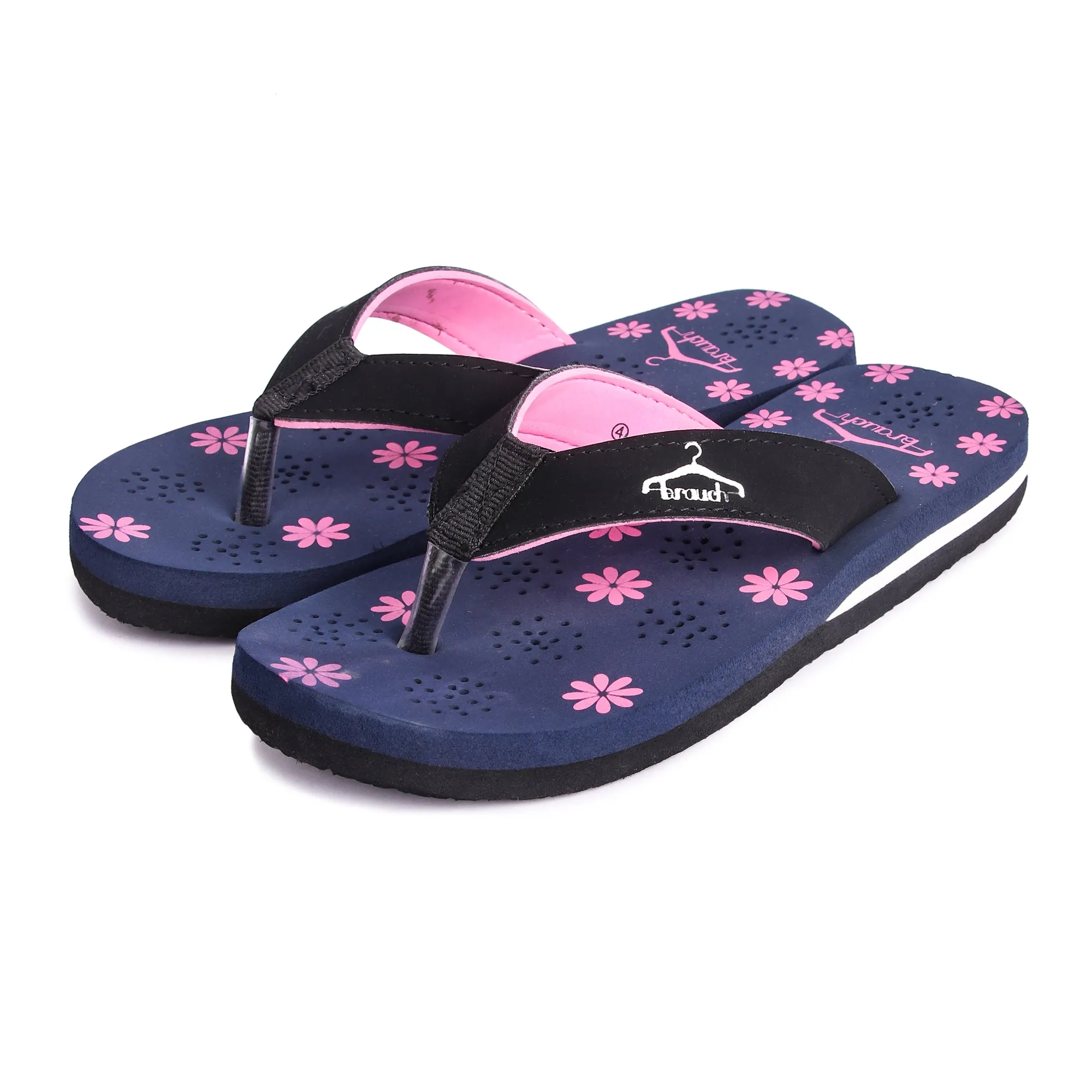 Brauch Women's Casual Blue Floral Flip Flops