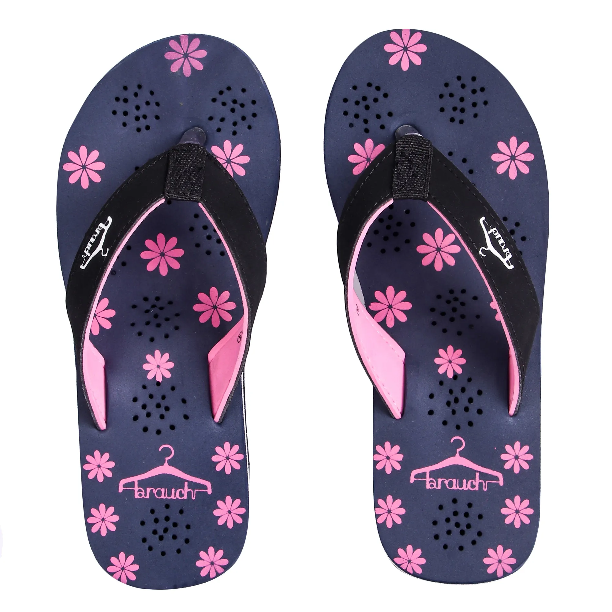 Brauch Women's Casual Blue Floral Flip Flops