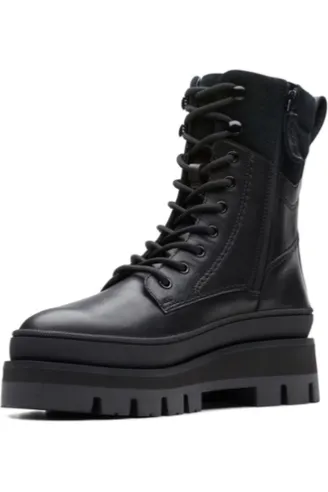 Clarks Orianna2 Hike in Black warmlined leather