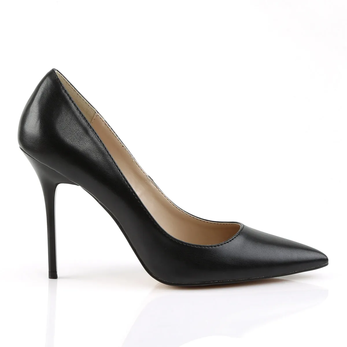 CLASSIQUE-20 Pleaser Black Sexy Single Sole Shoes (Fetish Footwear)