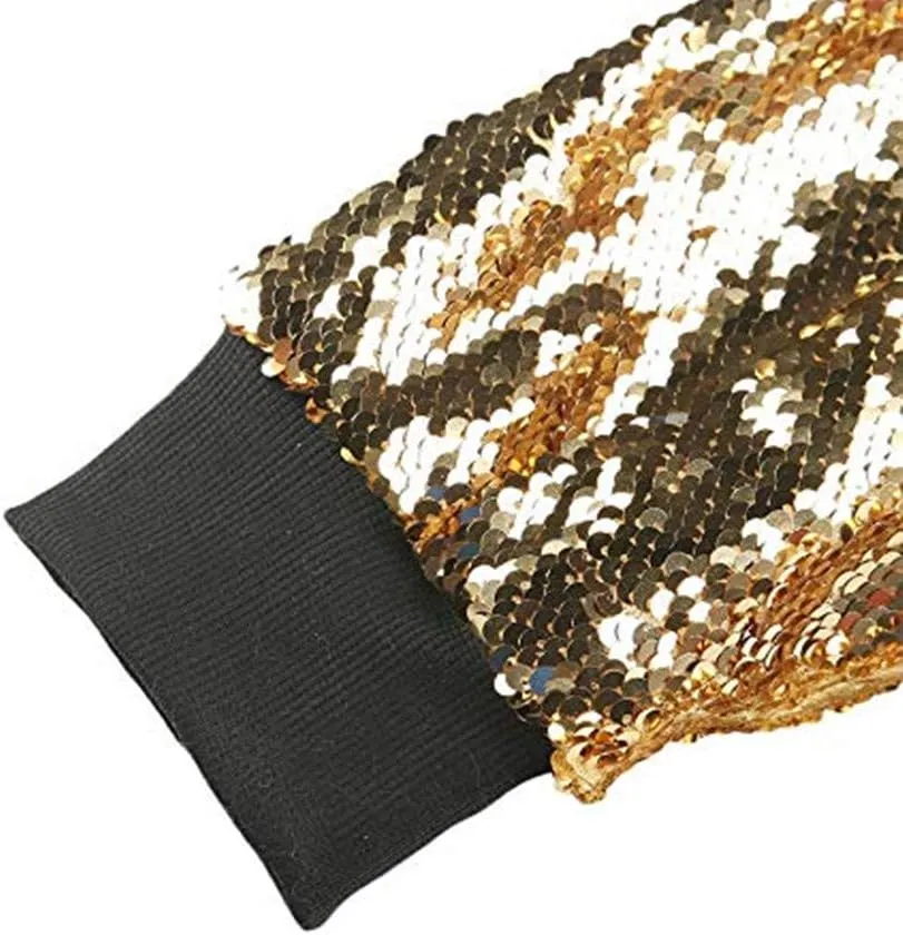 Cresay Women's Sequin Fitted Long Sleeve Zipper Blazer Bomber Jacket