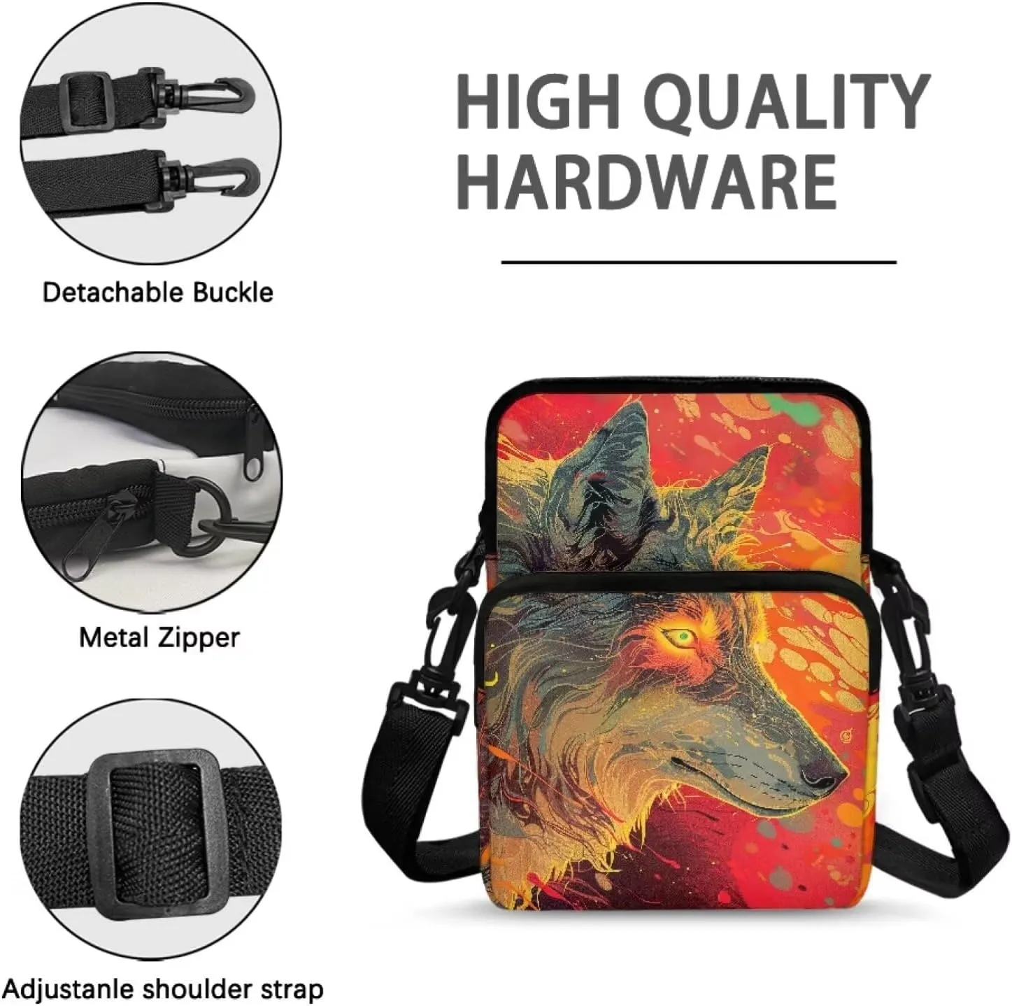 Crossbody Shoulder Bag for Girls, 2 Layer Lightweight Messenger Bag Waist Pouch