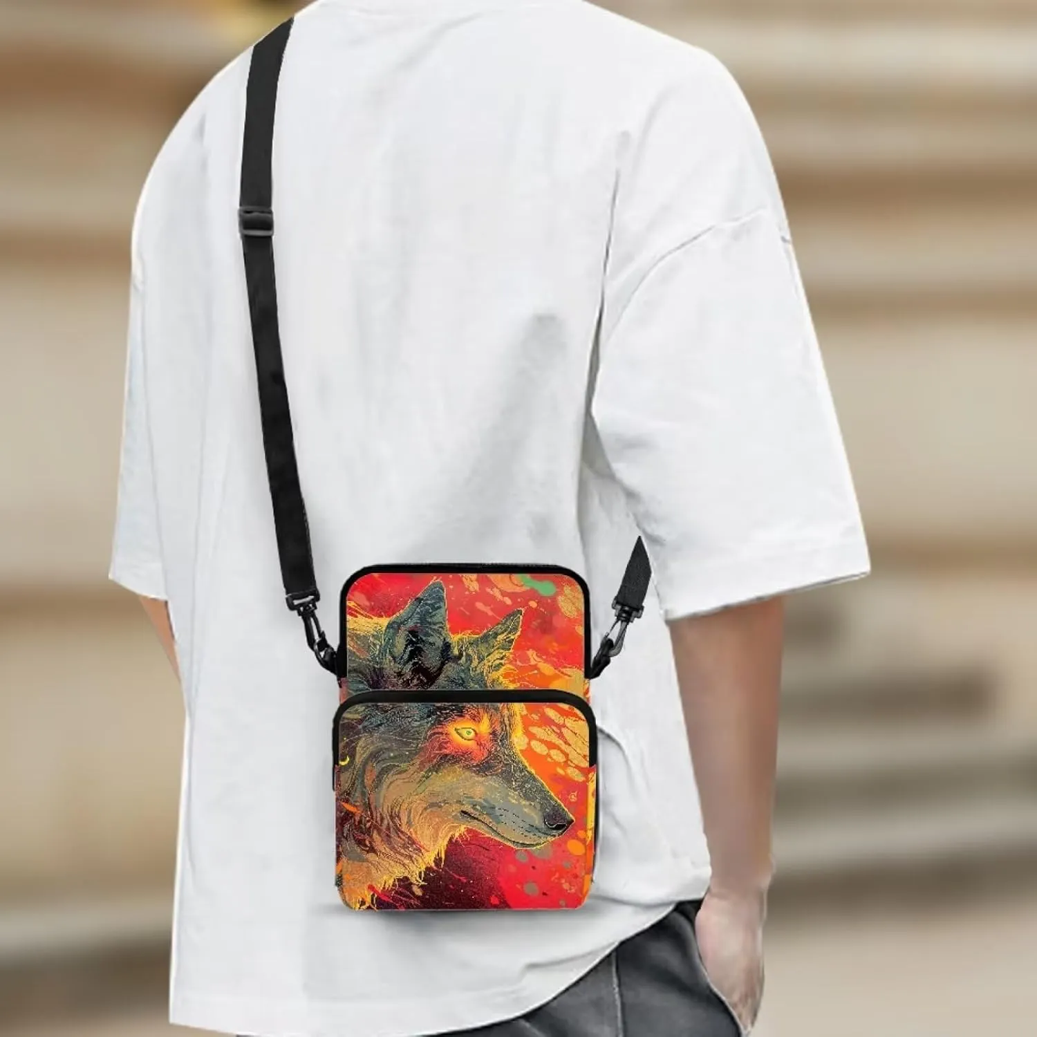 Crossbody Shoulder Bag for Girls, 2 Layer Lightweight Messenger Bag Waist Pouch