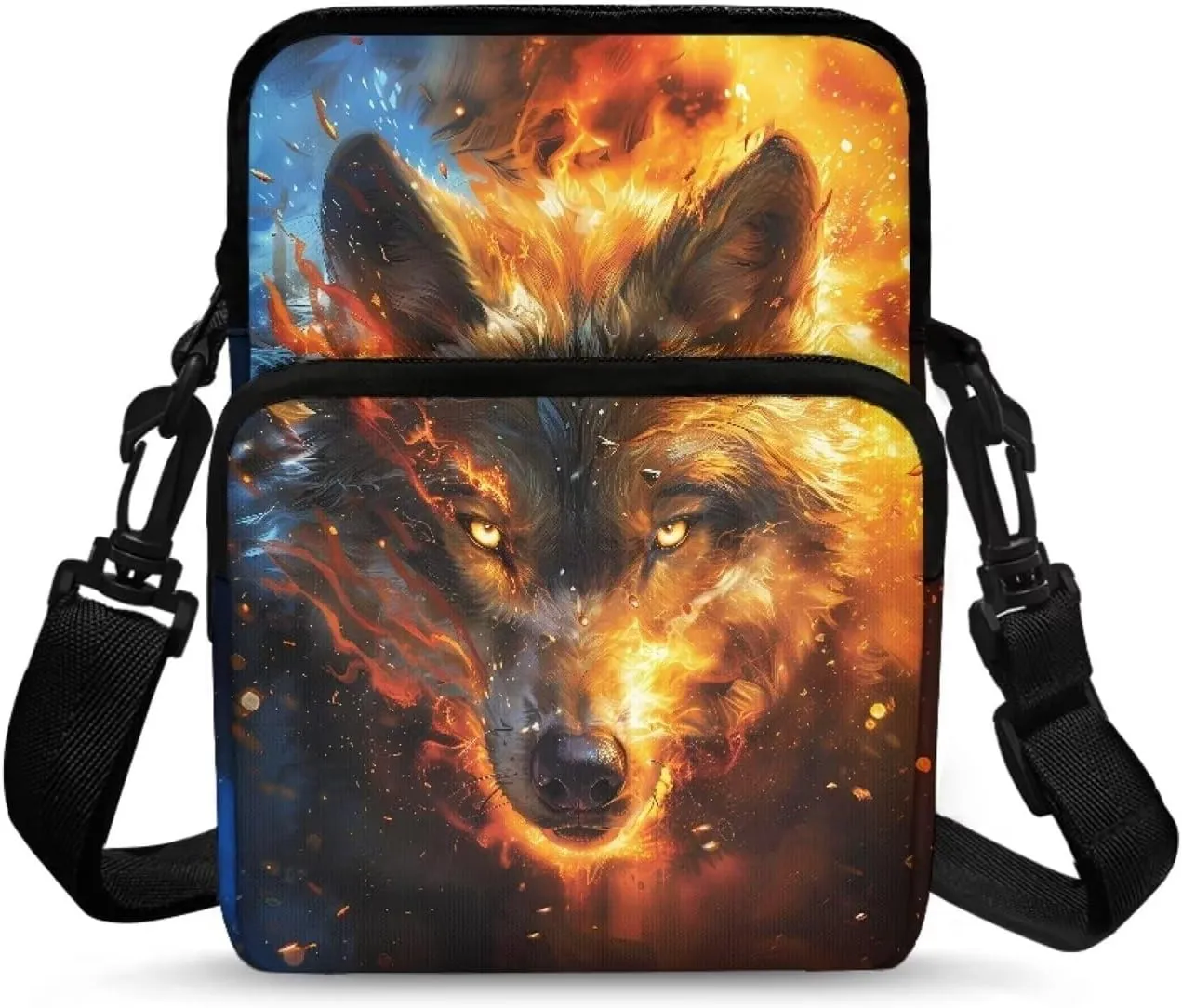 Crossbody Shoulder Bag for Girls, 2 Layer Lightweight Messenger Bag Waist Pouch