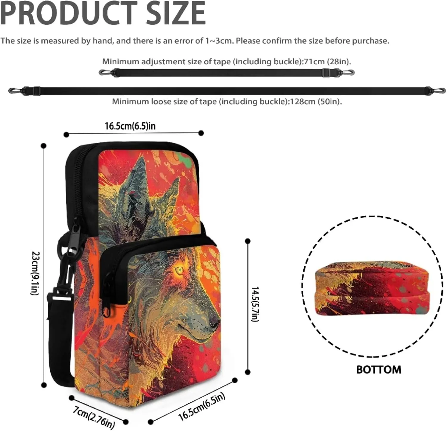 Crossbody Shoulder Bag for Girls, 2 Layer Lightweight Messenger Bag Waist Pouch
