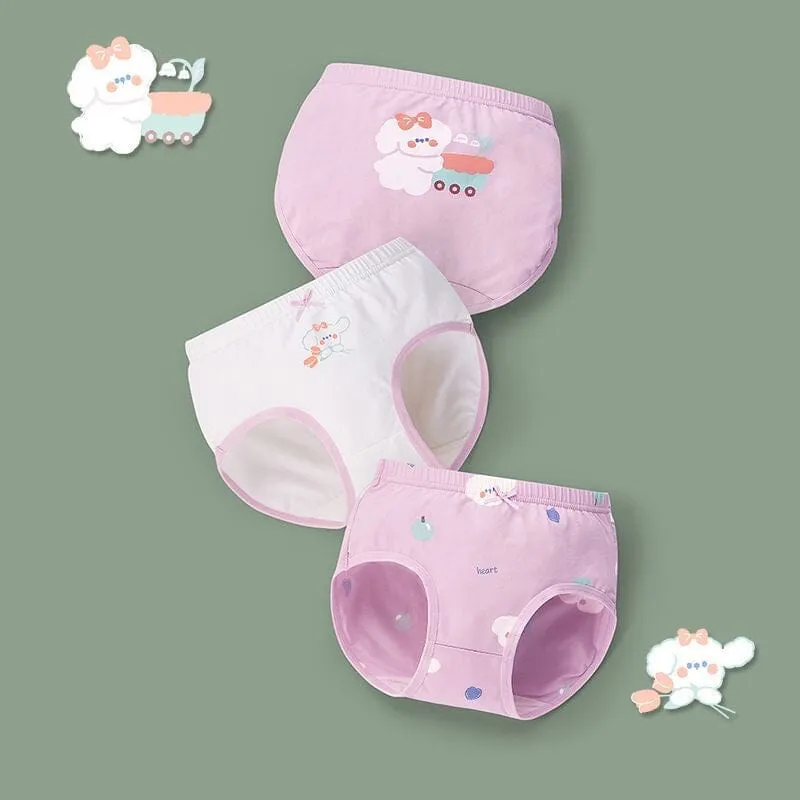 Cute Animal Cotton Girls Briefs [Set of 3]