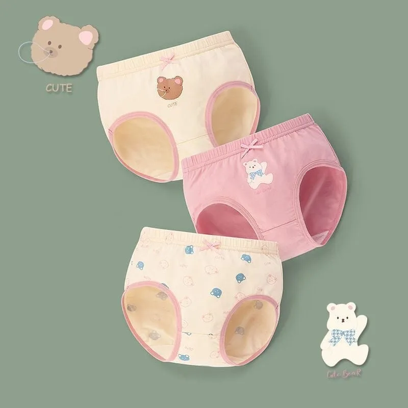 Cute Animal Cotton Girls Briefs [Set of 3]