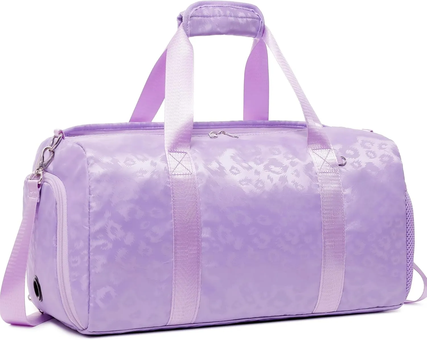 Dance Bag for Girls Duffle Bag Girls Overnight Bags Sleepover Gym Gymnastics Bags with Shoe Compartment and Wet Pocket,Leopard Shape