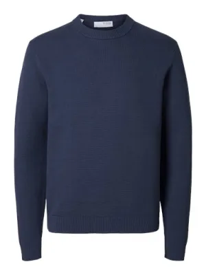 Dane Knit Structure Crew Neck - Oceana