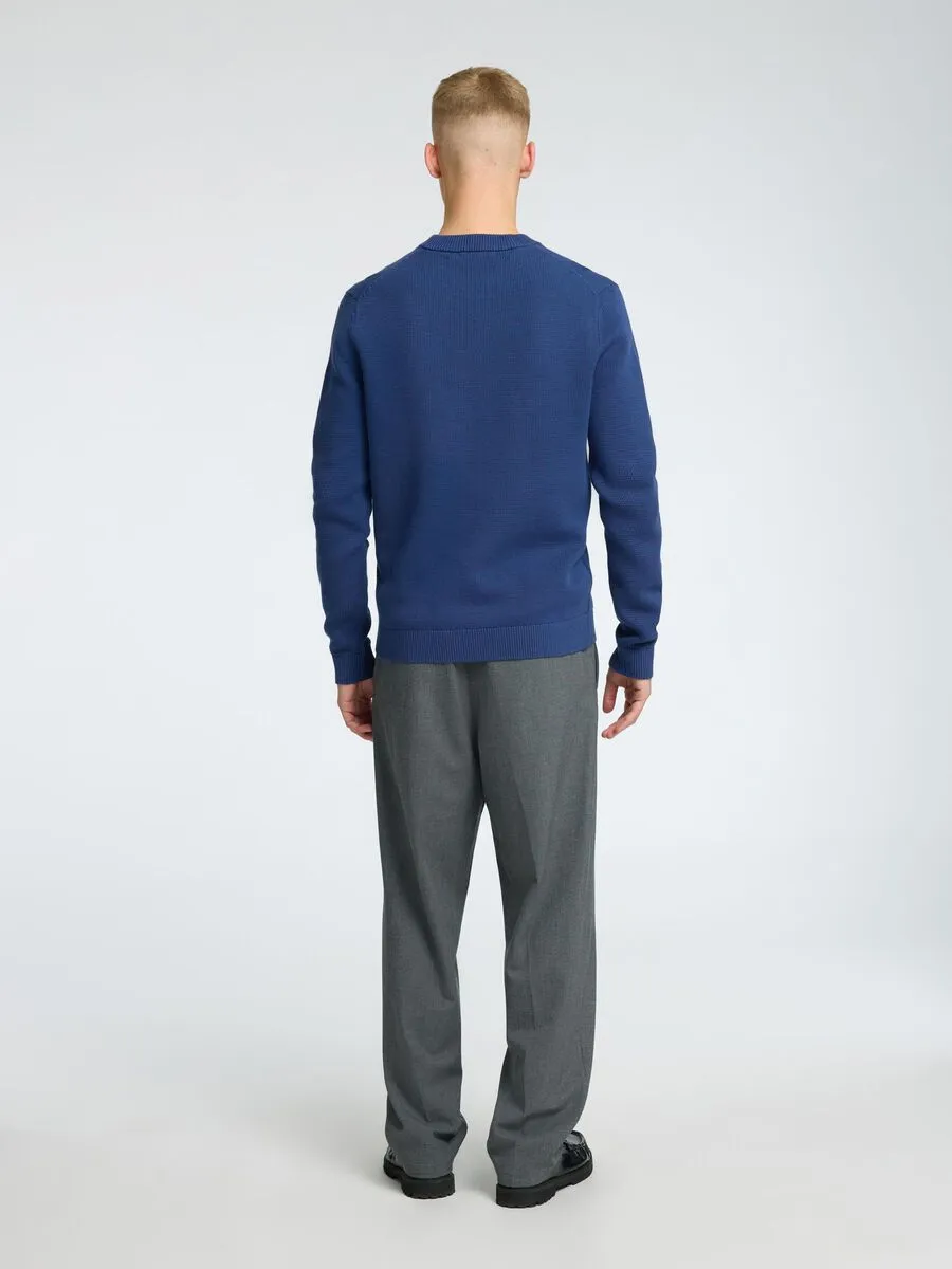 Dane Knit Structure Crew Neck - Oceana
