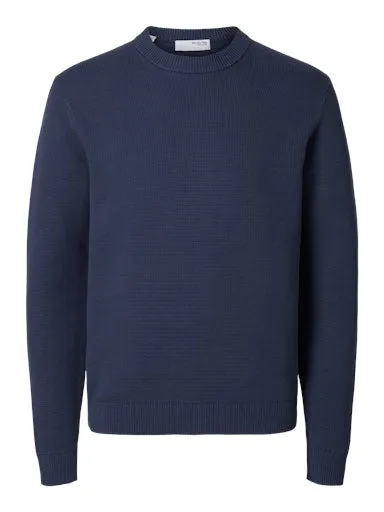 Dane Knit Structure Crew Neck - Oceana