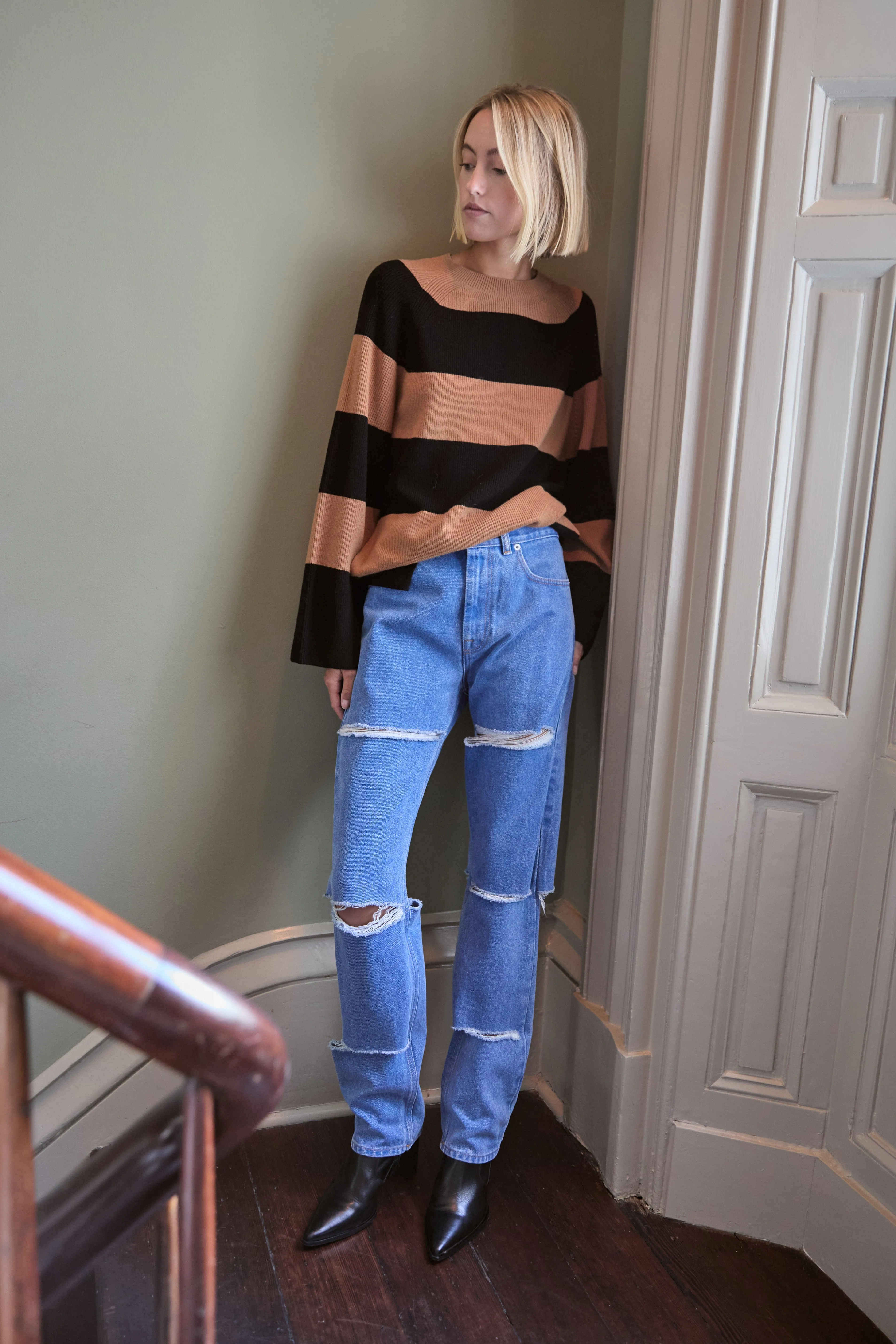 Dania Sweater in Cannelle/Noir