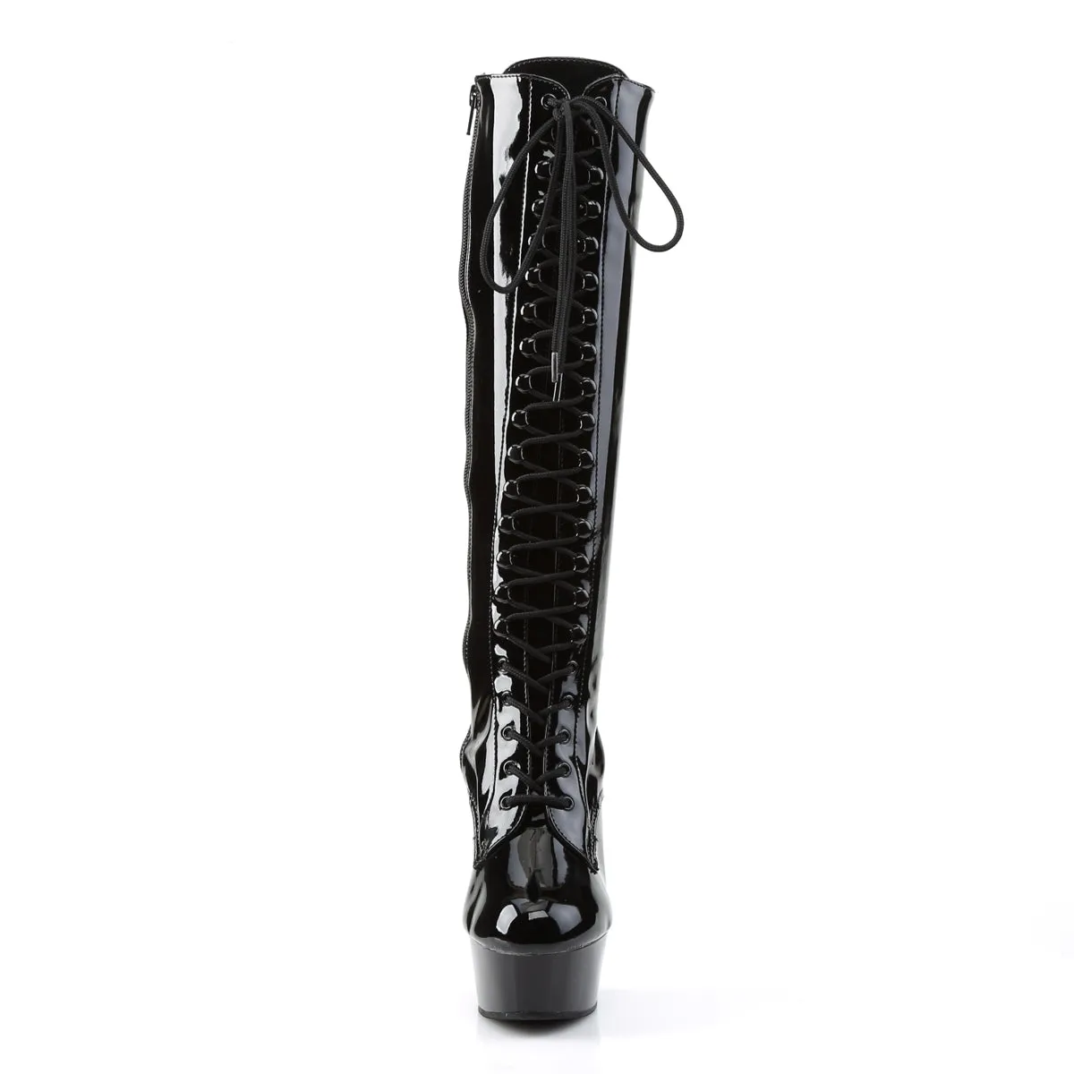 DELIGHT-2023 Pleaser Black Patent Sexy Platform Shoes (Pole Dancing Heels)