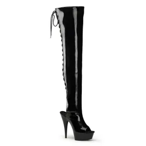 DELIGHT-3017 Pleaser Black Patent Sexy Platform Shoes (Pole Dancing Heels)