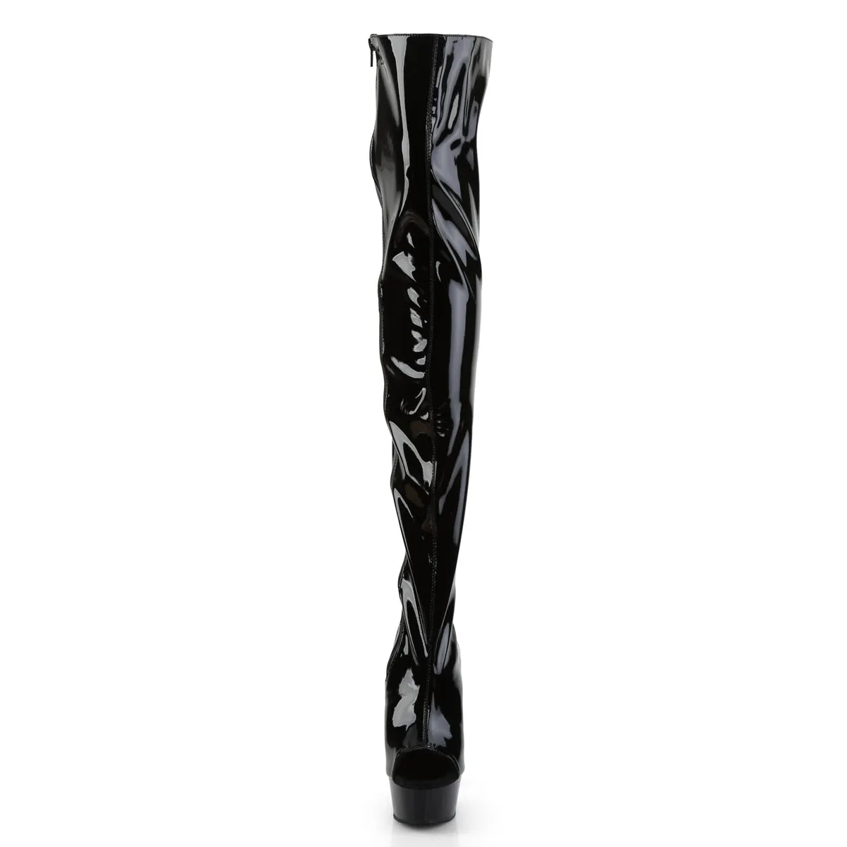 DELIGHT-3017 Pleaser Black Patent Sexy Platform Shoes (Pole Dancing Heels)