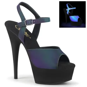 DELIGHT-609REFL Pleaser Green Multi Reflective Sexy Platform Shoes (Pole Dancing Heels)
