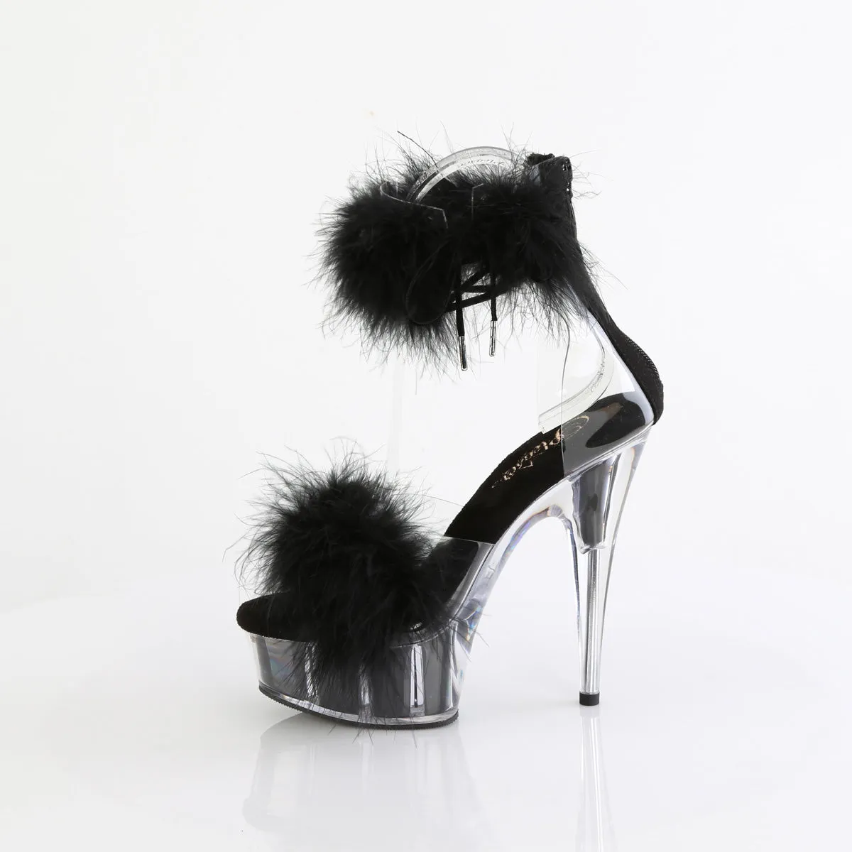 DELIGHT-624F Pleaser Clear/Black Sexy Platform Shoes (Pole Dancing Heels)