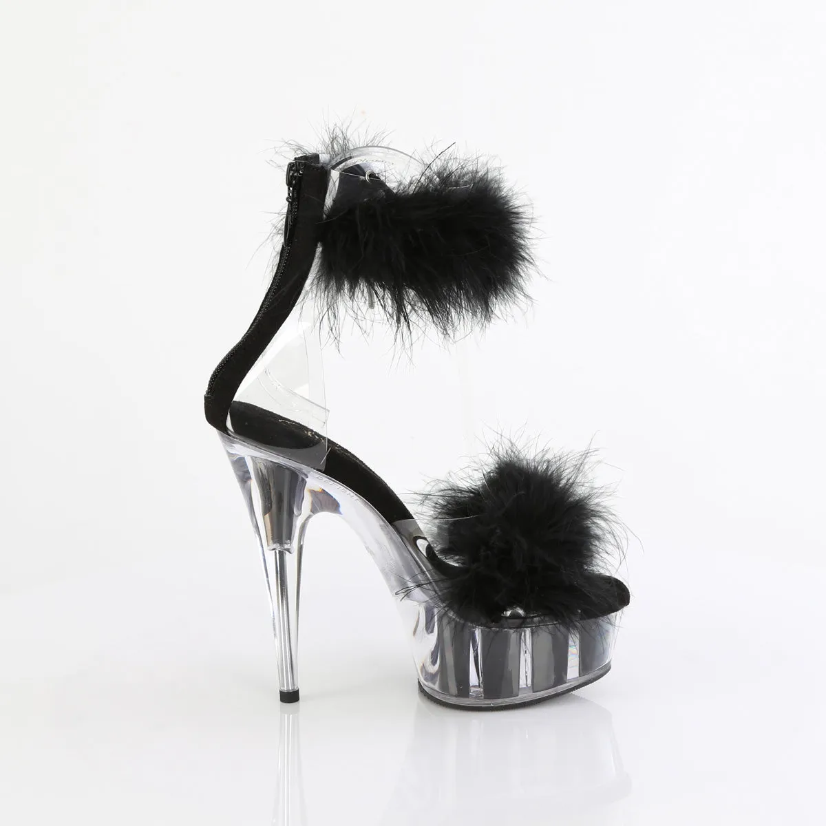 DELIGHT-624F Pleaser Clear/Black Sexy Platform Shoes (Pole Dancing Heels)