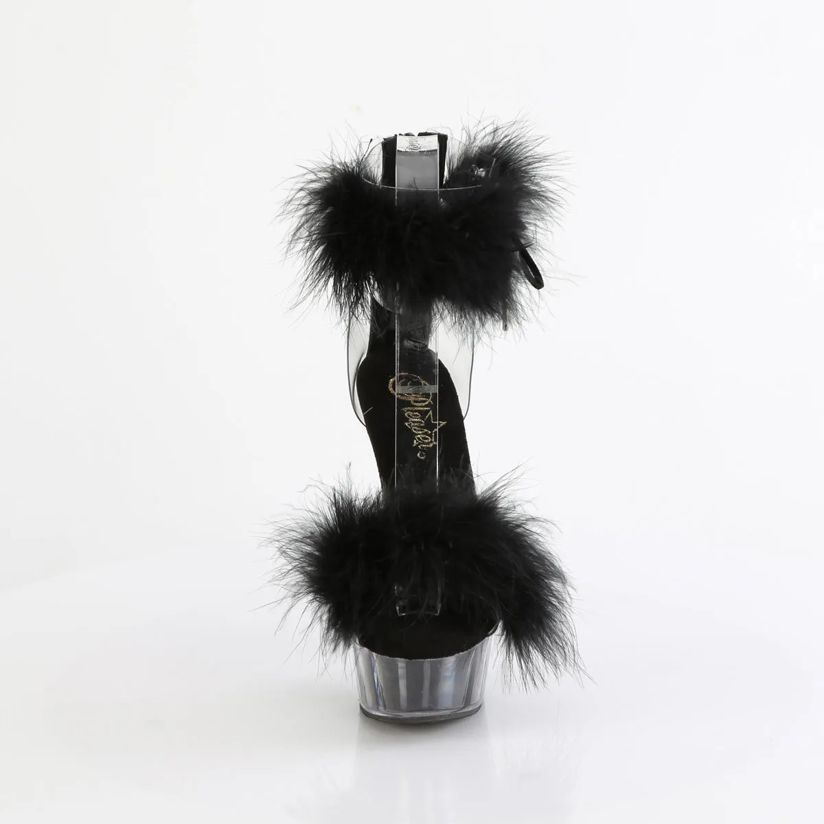 DELIGHT-624F Pleaser Clear/Black Sexy Platform Shoes (Pole Dancing Heels)