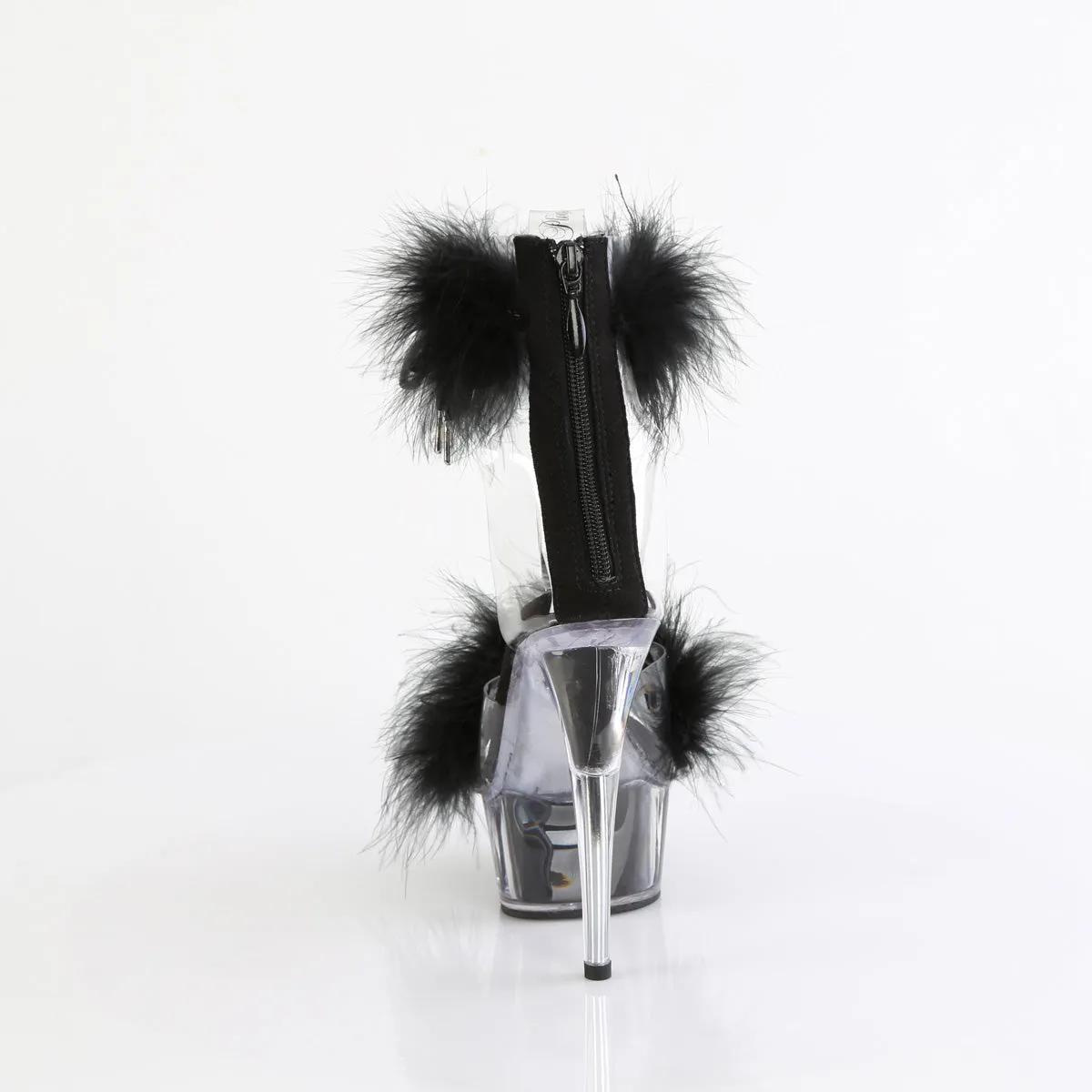DELIGHT-624F Pleaser Clear/Black Sexy Platform Shoes (Pole Dancing Heels)