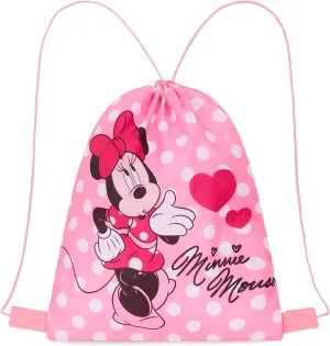Disney Drawstring Bags, 11 x 14 Swimming Bag with Airflow Vent (Pink Minnie)