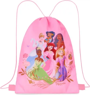 Disney Drawstring Bags, 11 x 14 Swimming Bag with Airflow Vent (Pink Princess)
