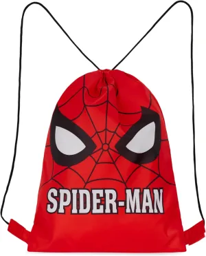 Disney Drawstring Bags, 11 x 14 Swimming Bag with Airflow Vent (Red Spiderman)